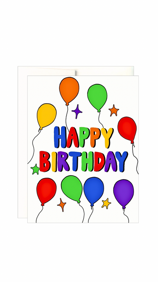 Happy Birthday Ballon Card