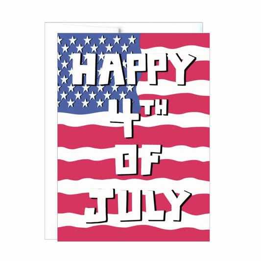 Happy 4th Of July Flag Card